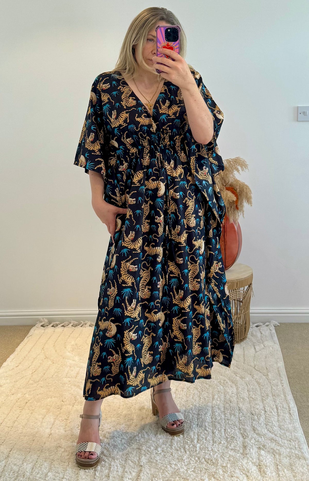 Indian Cotton Kaftan | Tiger Print
