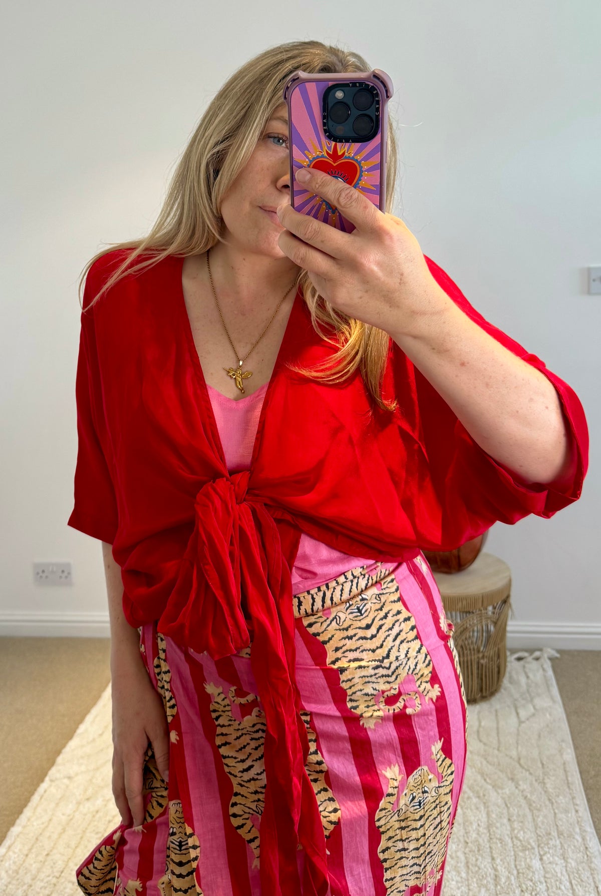 Tie Front Cover Up Top | Red