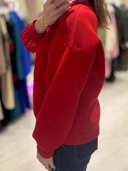 Star Sequin Sweatshirt | Red