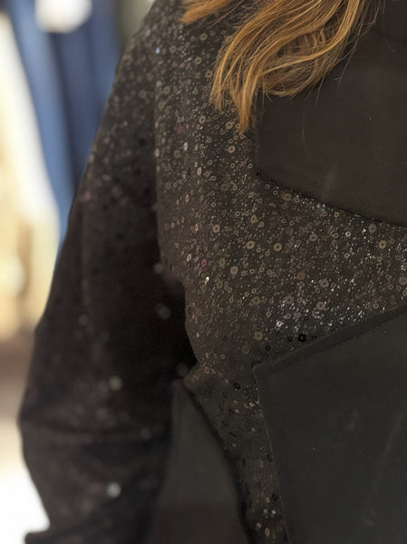 Star Sequin Sweatshirt | Black