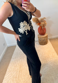 Waistcoat and Trouser Co-Ord | Black/Cream