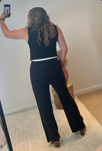 Waistcoat and Trouser Co-Ord | Black/Cream
