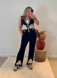 Waistcoat and Trouser Co-Ord | Black/Cream