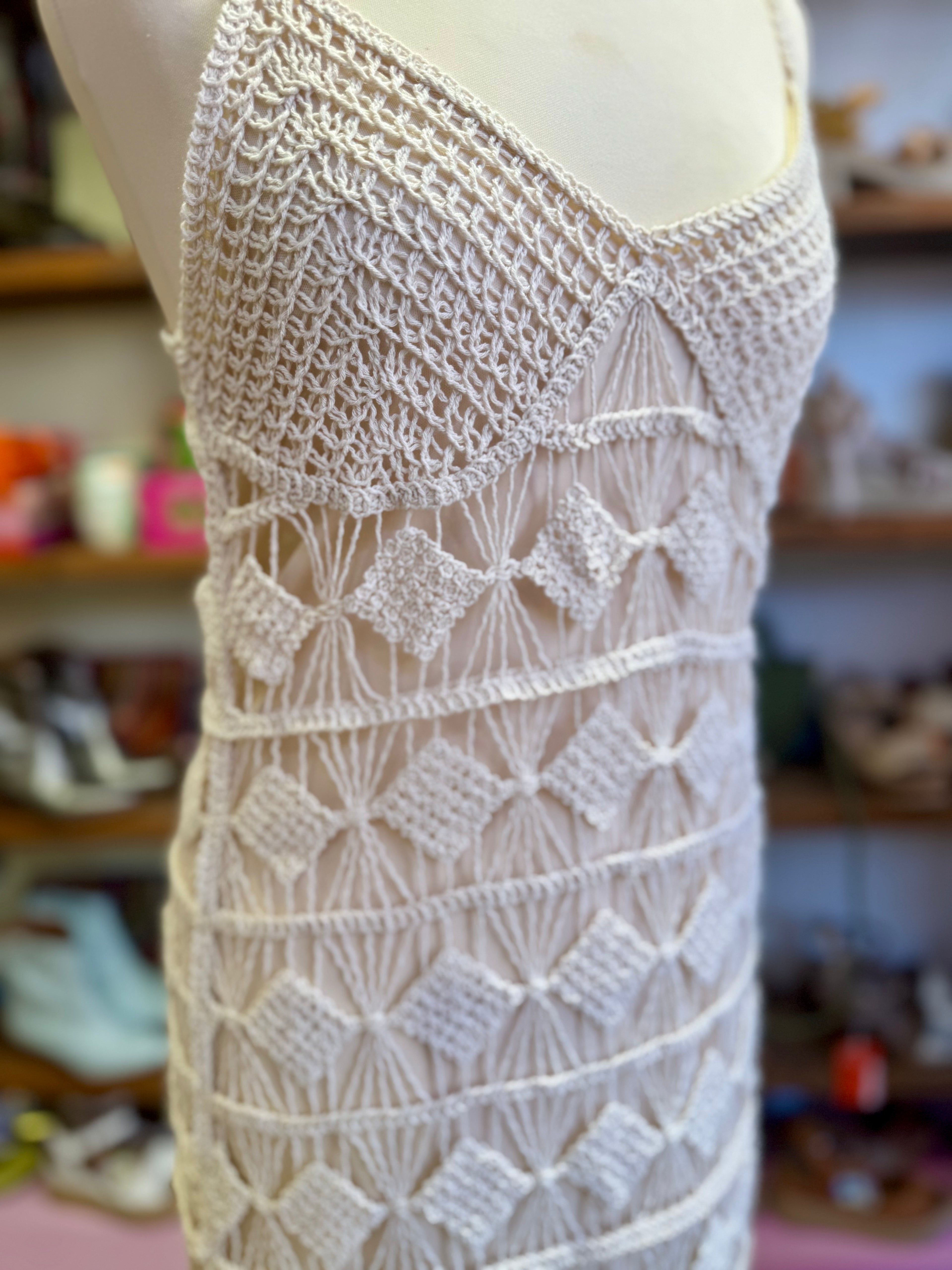 Musy Muse Crochet Cami Midi Dress | Cream
