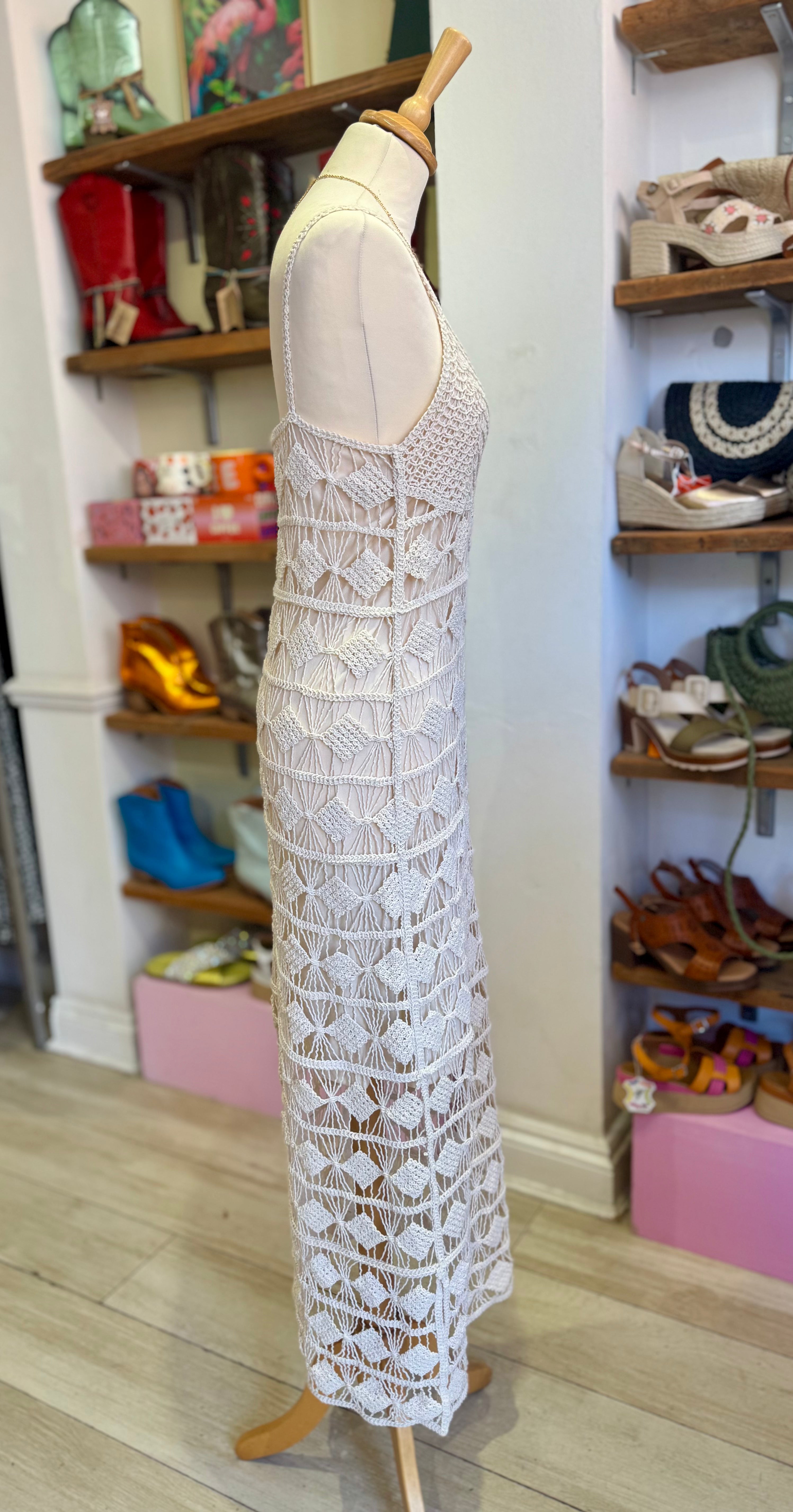 Musy Muse Crochet Cami Midi Dress | Cream