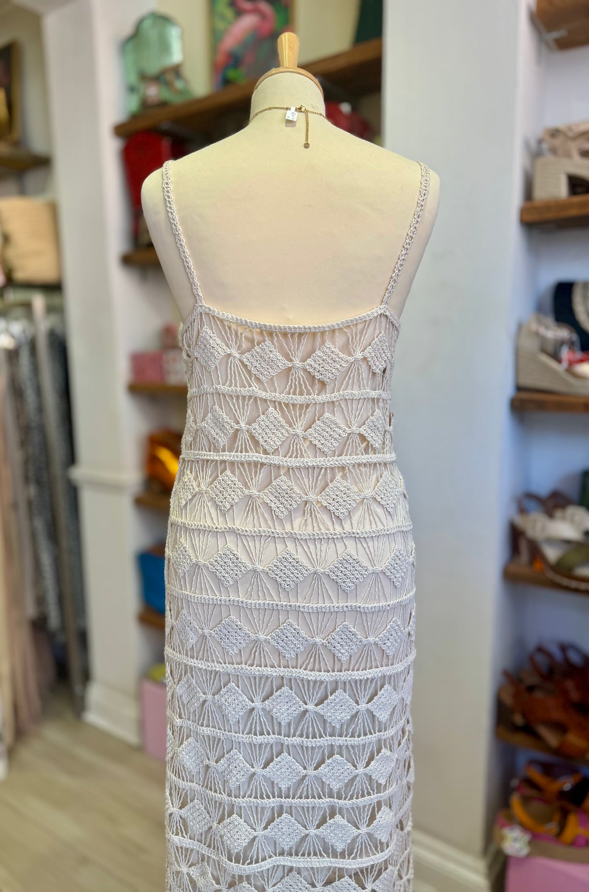 Musy Muse Crochet Cami Midi Dress | Cream