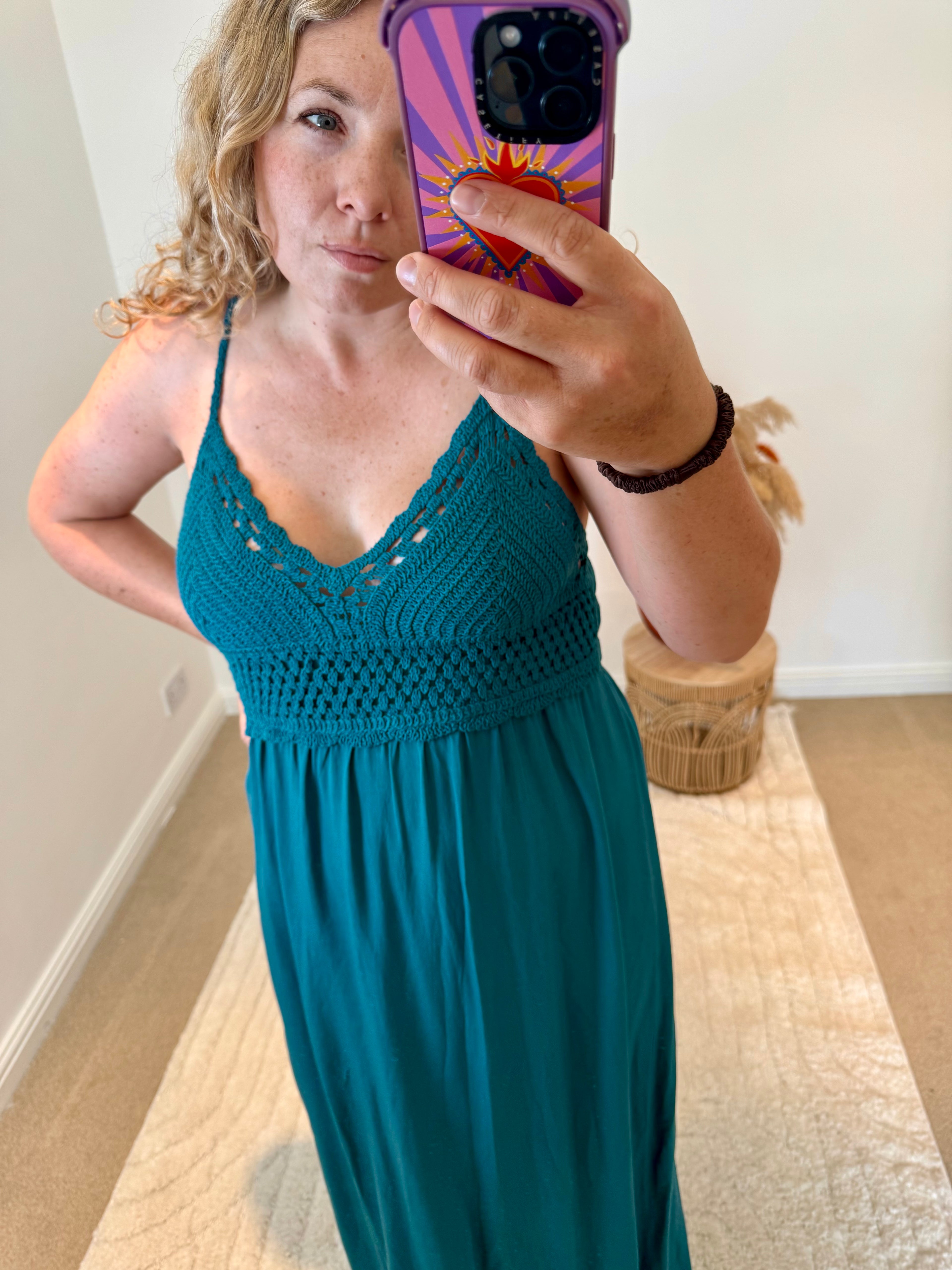 Crochet Top Maxi Dress | Various Colours