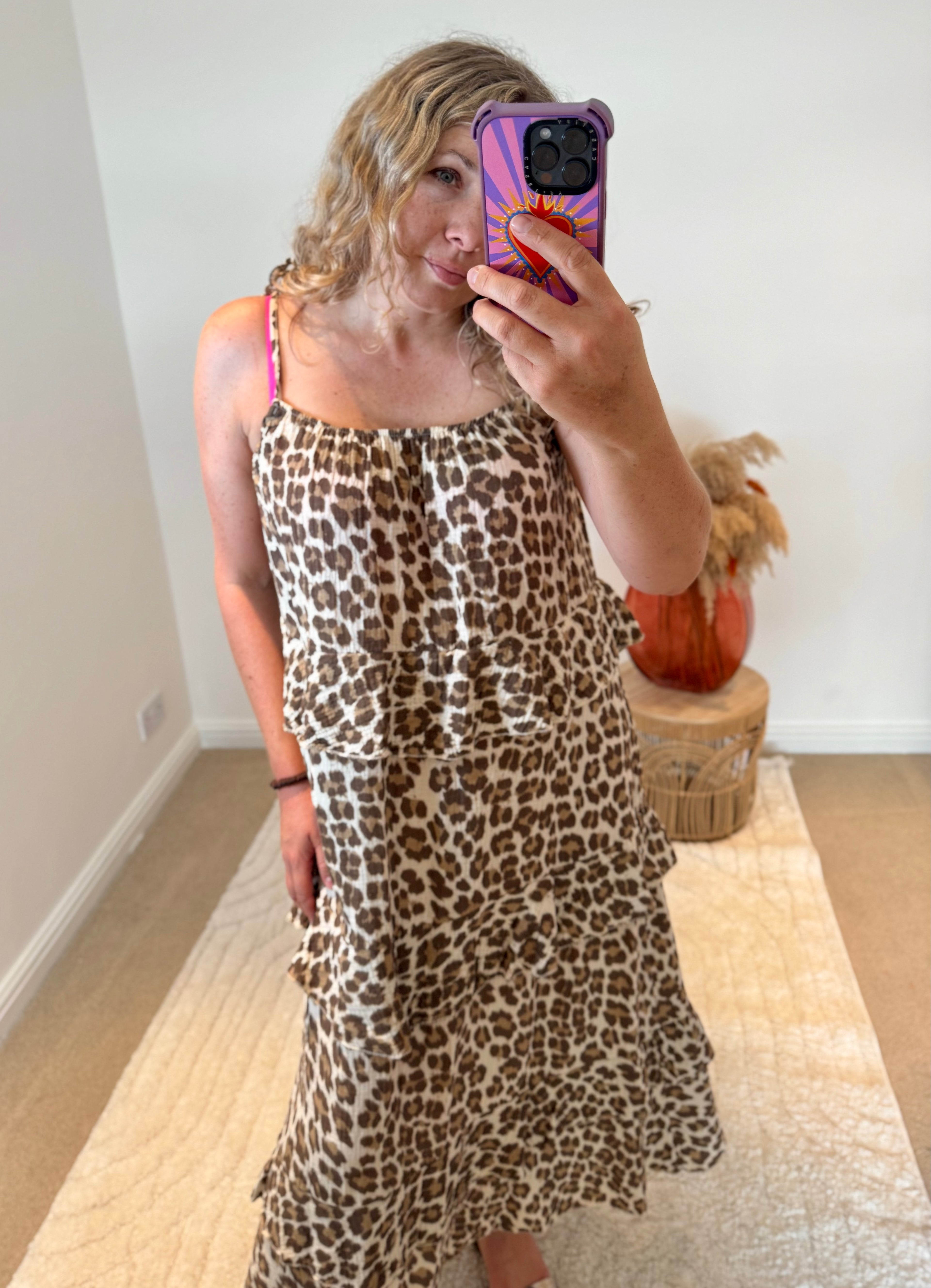 Leopard Tiered Maxi Dress | Brown Multi