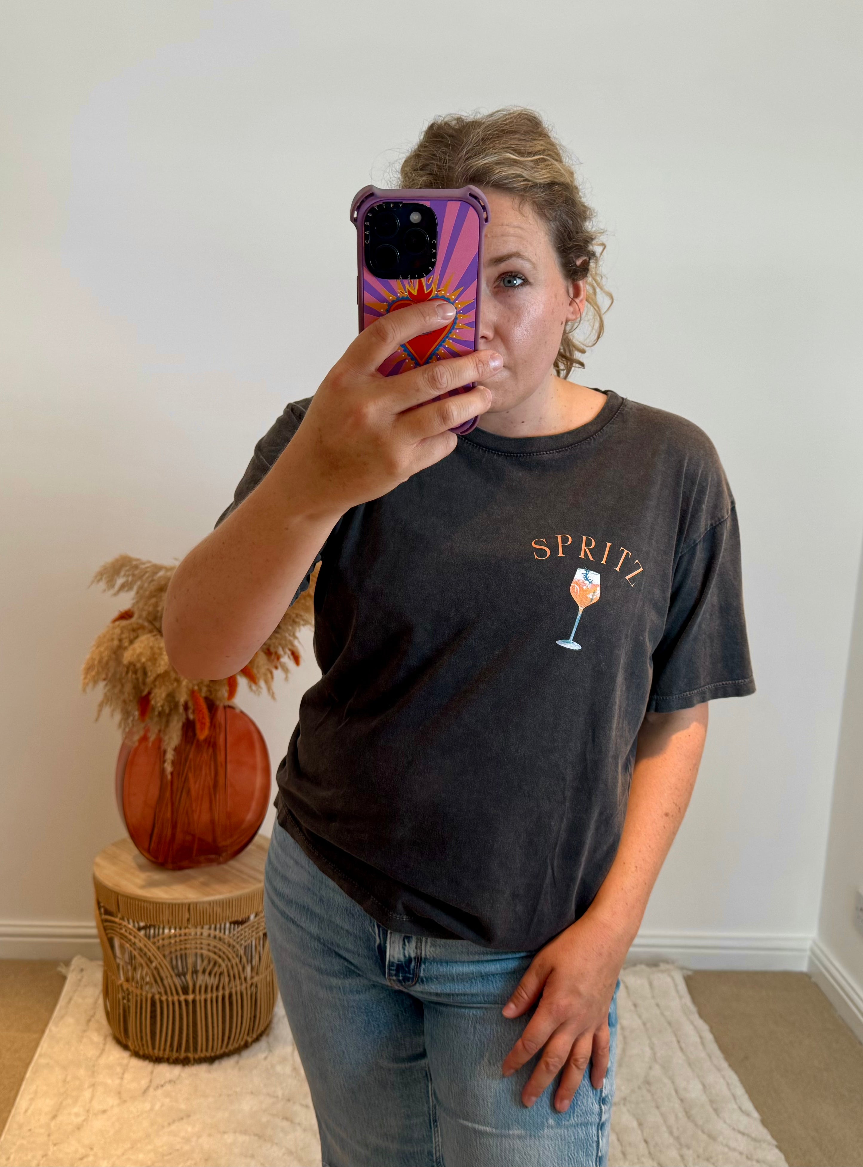 Spritz Club Vintage Wash Graphic Tee | Charcoal Black