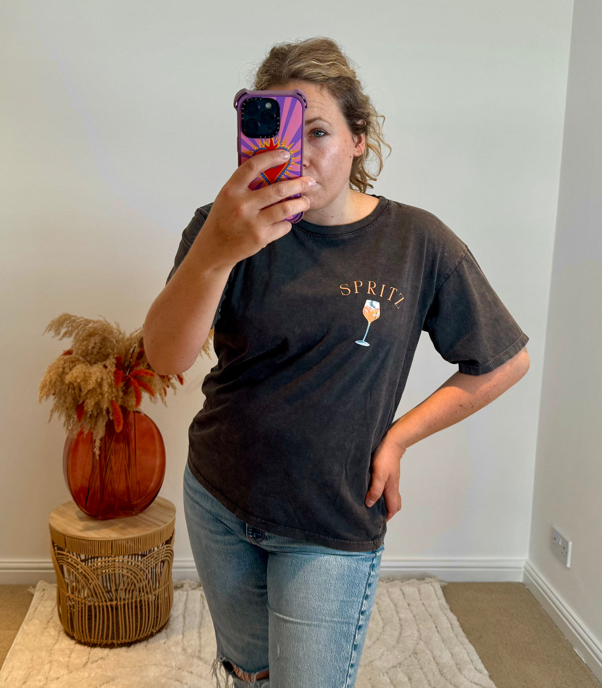Spritz Club Vintage Wash Graphic Tee | Charcoal Black