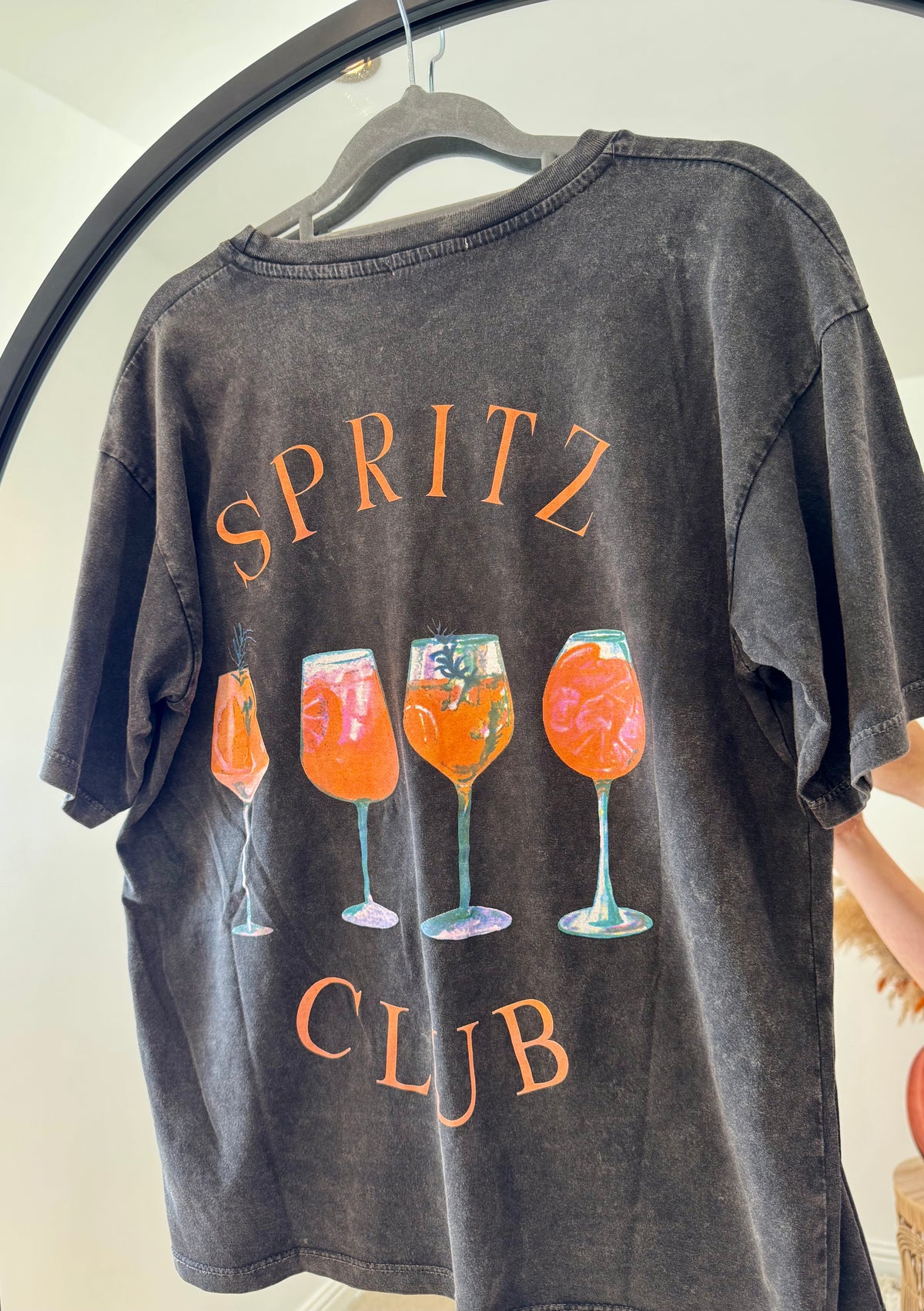 Spritz Club Vintage Wash Graphic Tee | Charcoal Black