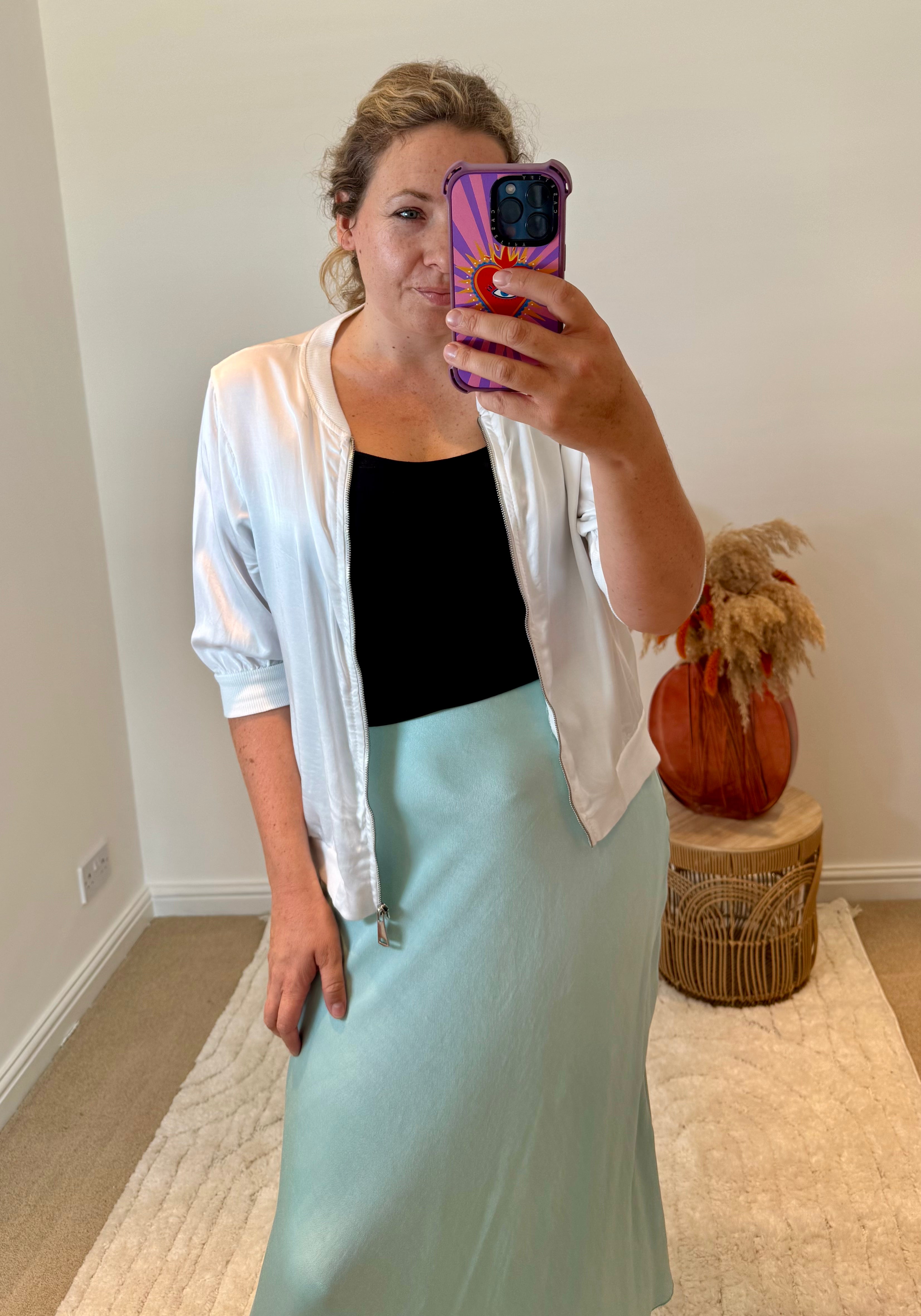 Aurora Satin Skirt | Pale Mint