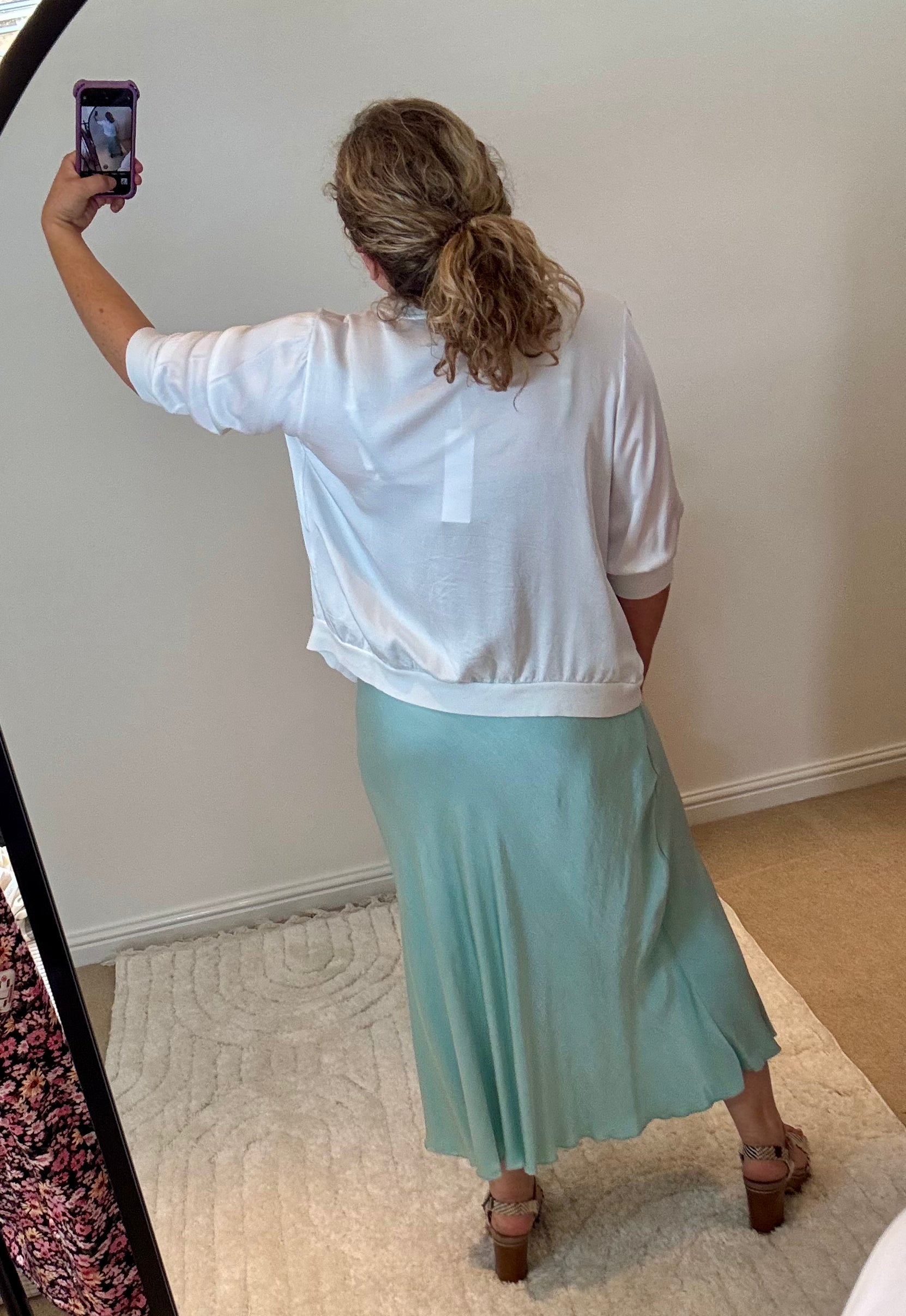 Aurora Satin Skirt | Pale Mint