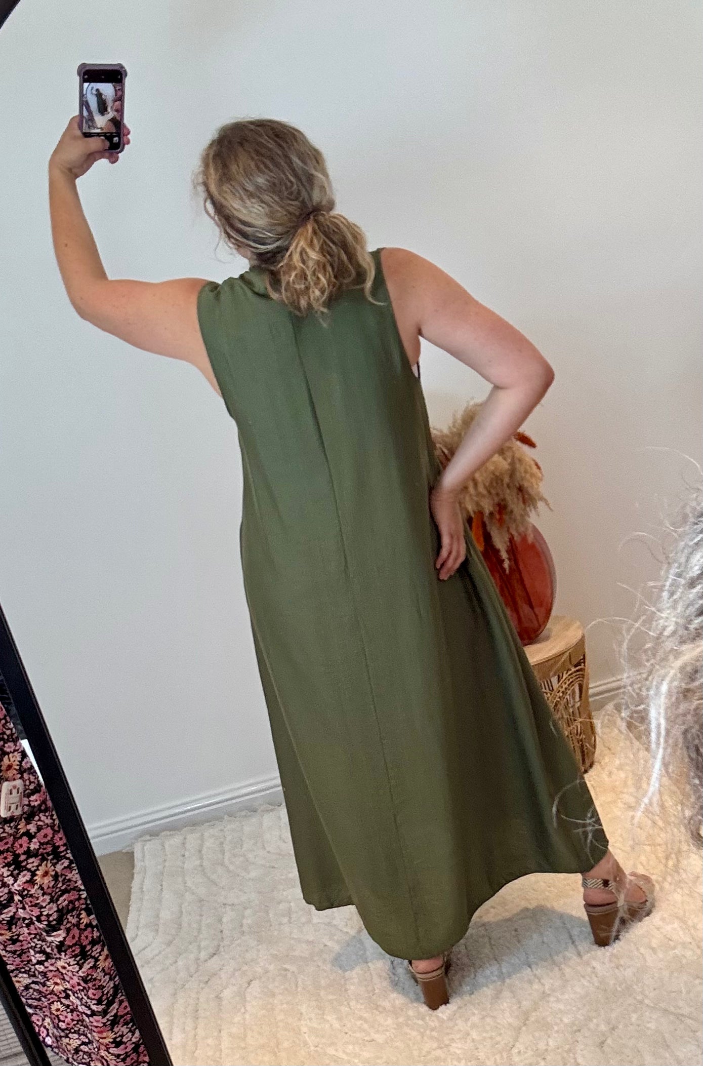 Marie Relaxed Fit Tunic Maxi Dress | Khaki