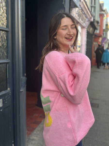Smiley 'It's All Good' Jumper | Pink