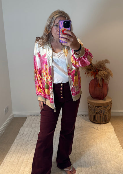 Folyrose Retro Wide Leg Jeans | Bordeaux