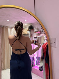 Lee Denim Strappy Back Dress | Dark Wash