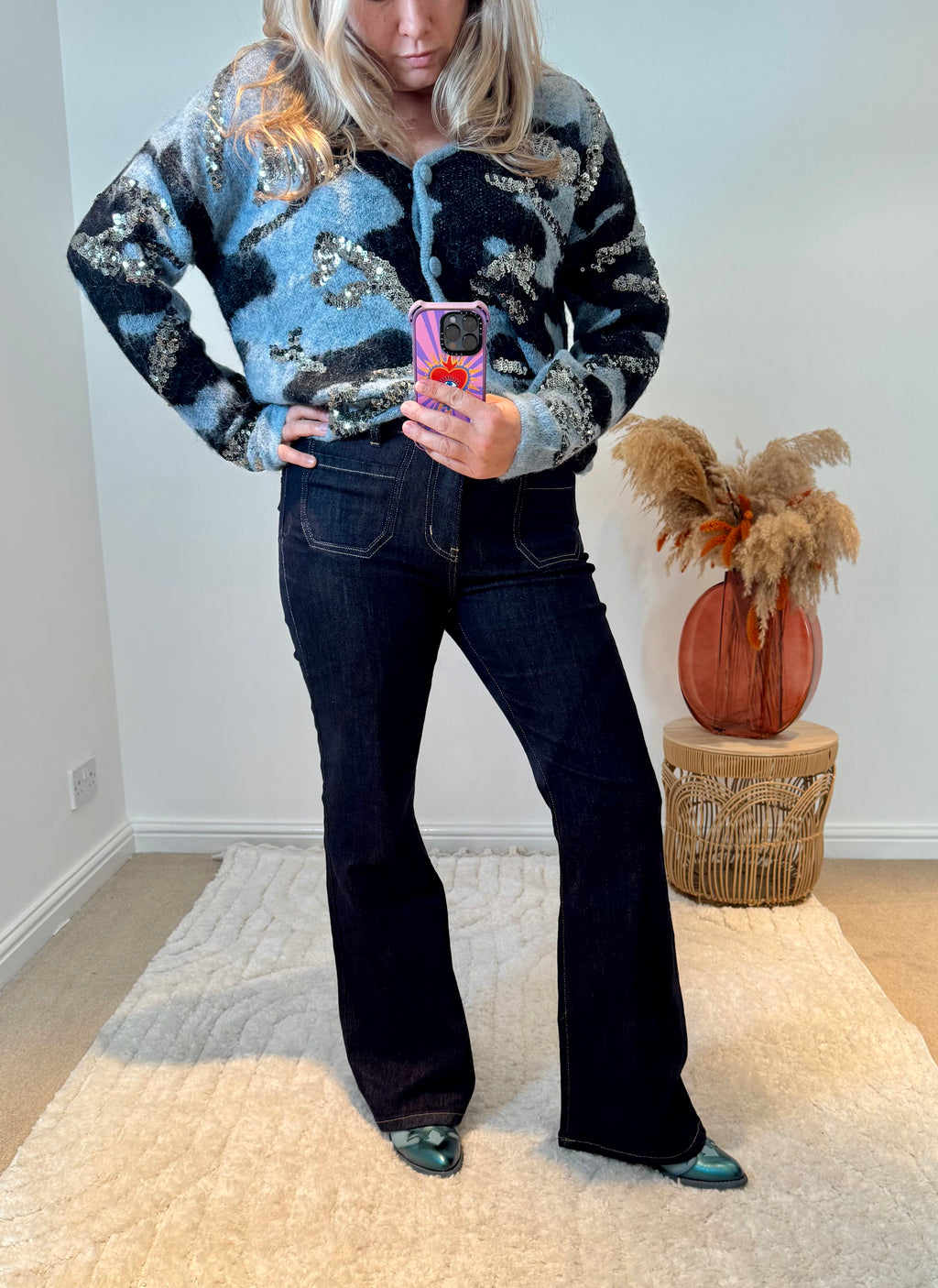 Toxik3 Olian Bootcut Retro Jeans | Raw Blue