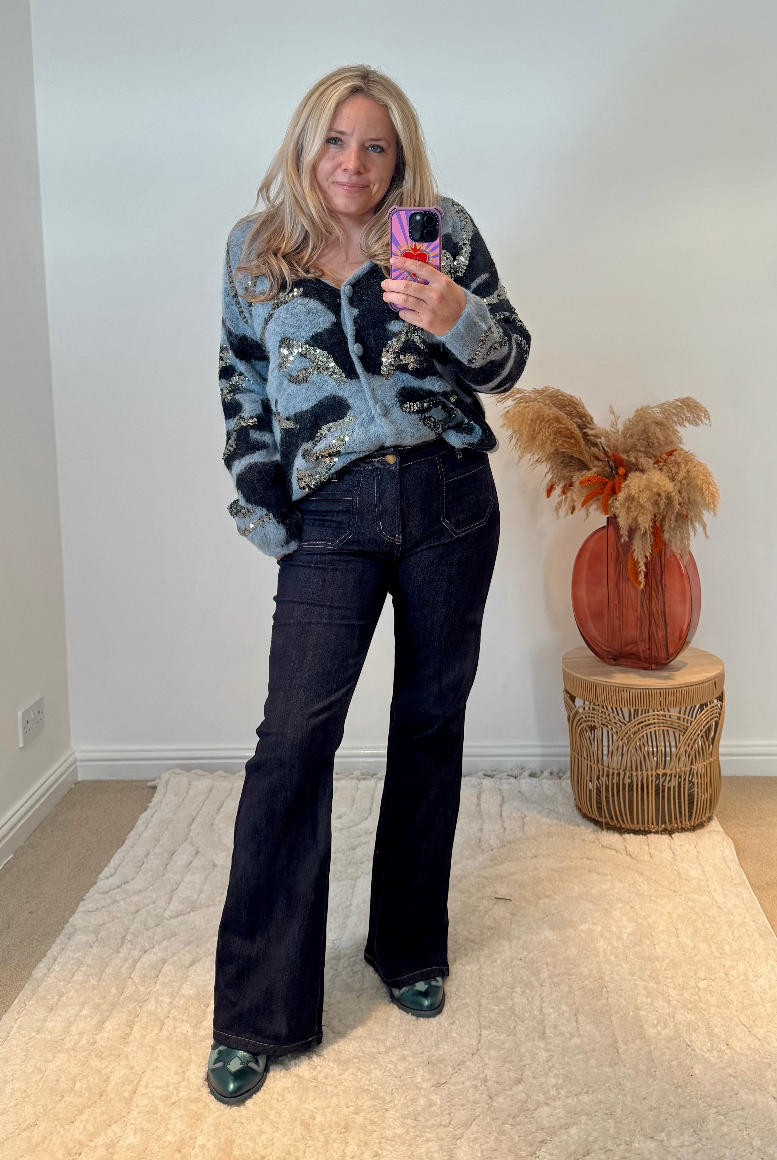 Toxik3 Olian Bootcut Retro Jeans | Raw Blue