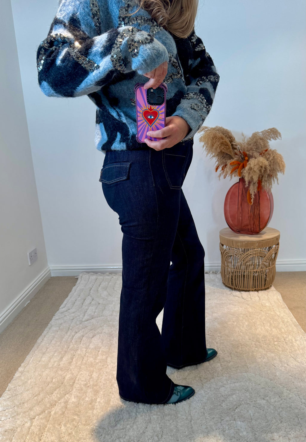 Toxik3 Olian Bootcut Retro Jeans | Raw Blue