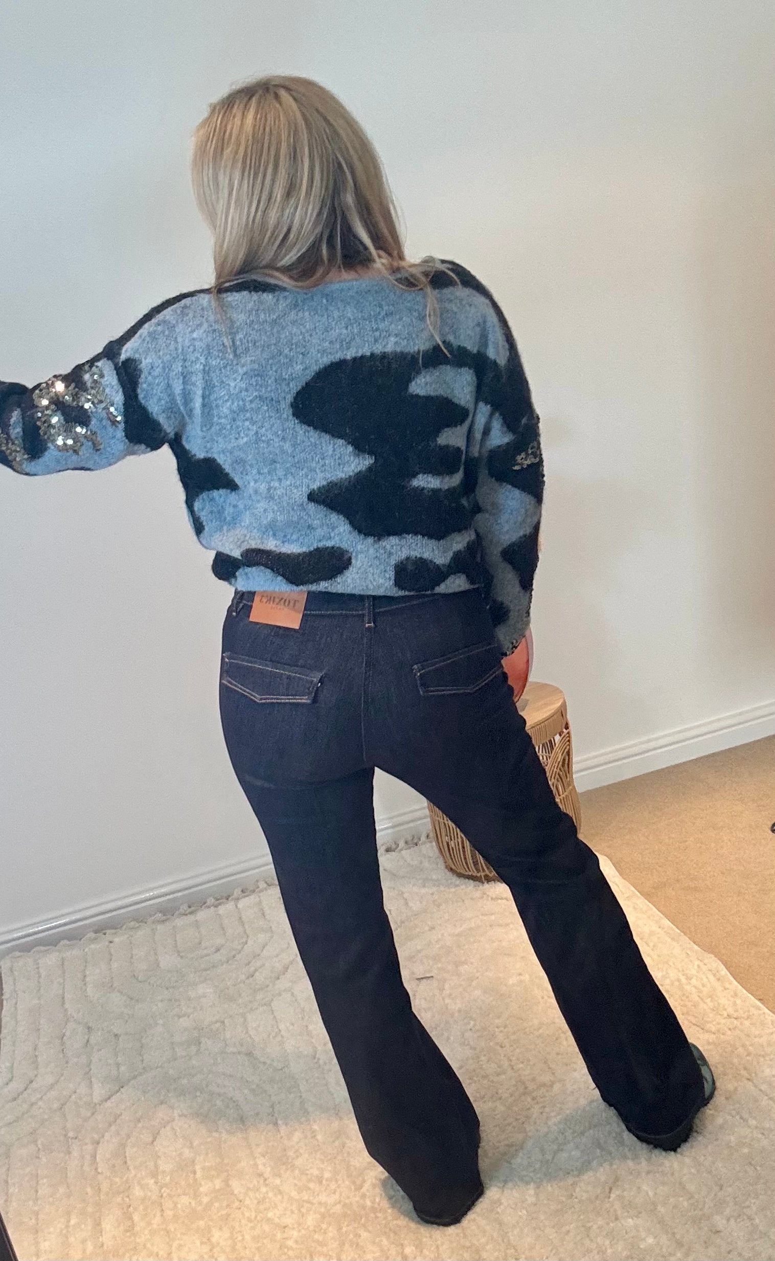 Toxik3 Olian Bootcut Retro Jeans | Raw Blue