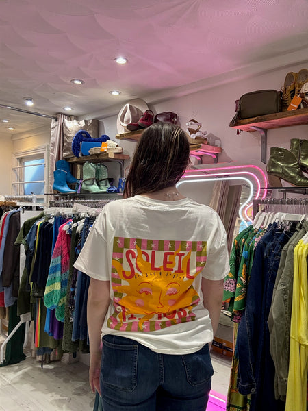Soleil Retro Graphic Print Tee | White