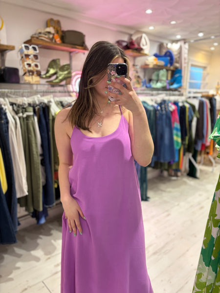 Camille Spaghetti Strap Maxi Dress | Violet