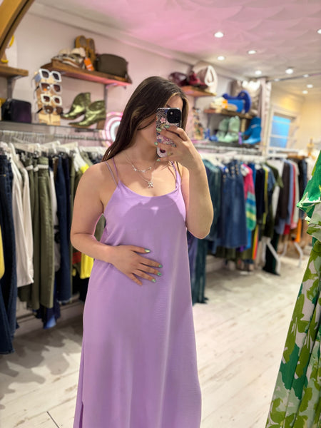 Camille Spaghetti Strap Maxi Dress | Lilac