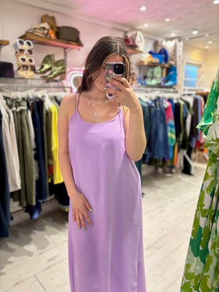Camille Spaghetti Strap Maxi Dress | Lilac