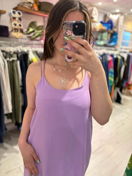 Camille Spaghetti Strap Maxi Dress | Lilac