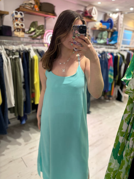 Camille Spaghetti Strap Maxi Dress | Aqua