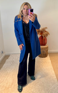 Lightweight Boucle Coat | Mid Blue