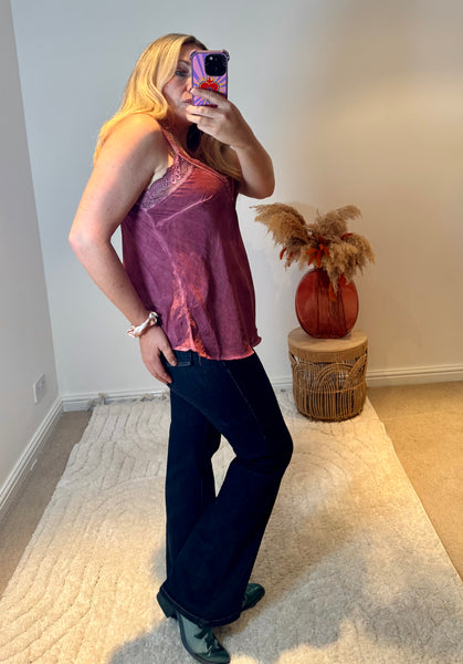 Layla Lace Silky Camisole | Wine