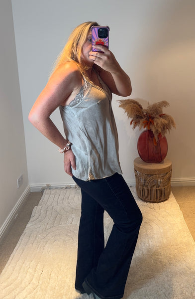 Layla Lace Silky Camisole | Taupe