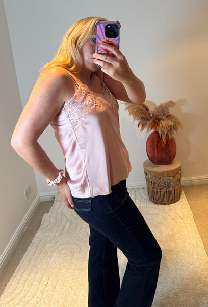 Lace Trim Swing Camisole | Shell Pink