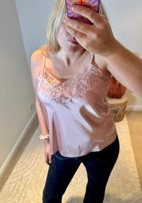 Lace Trim Swing Camisole | Shell Pink