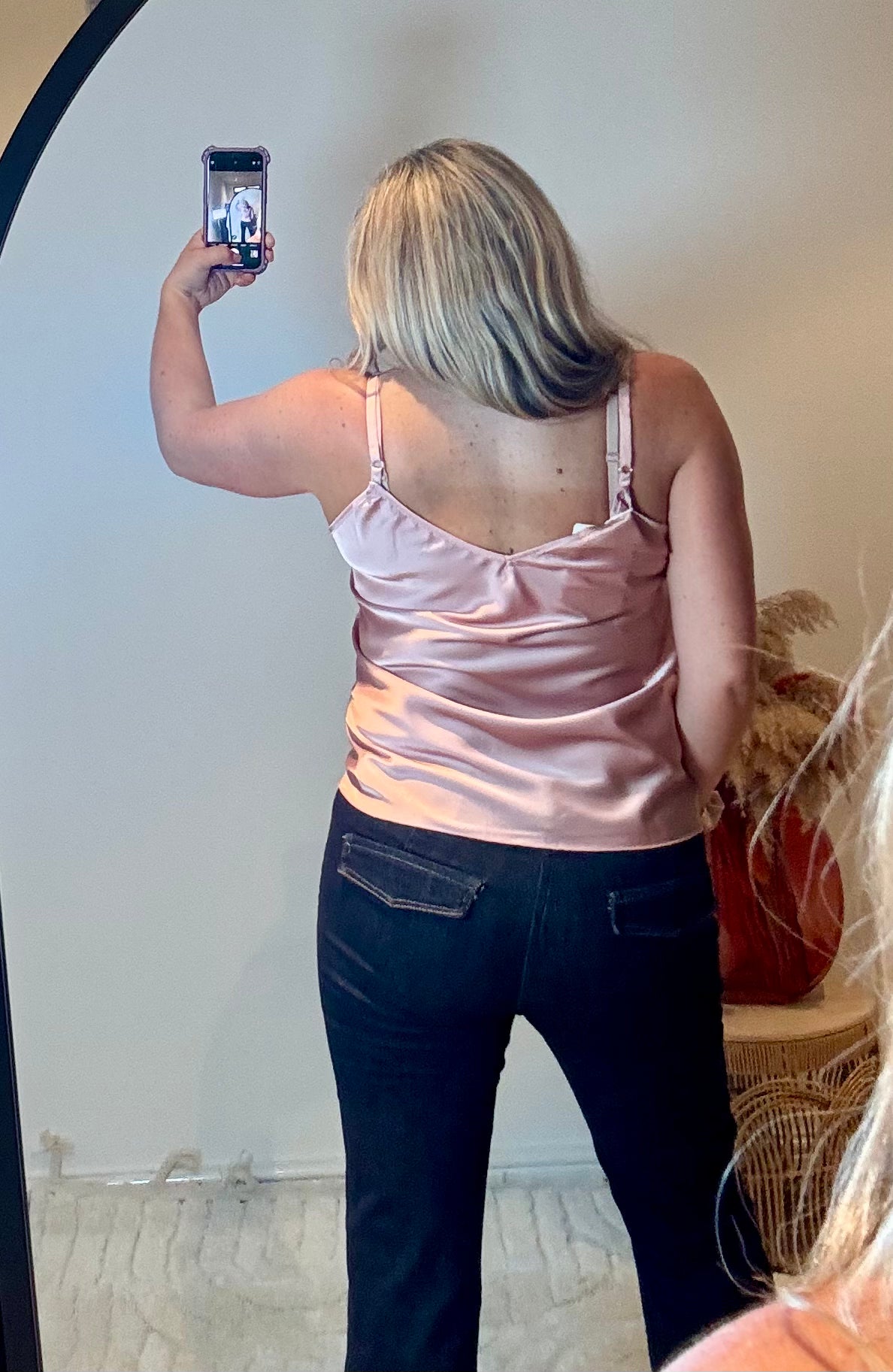 Lace Trim Swing Camisole | Shell Pink