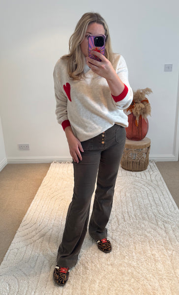 Folyrose Retro Wide Leg Jeans | Grey/Brown