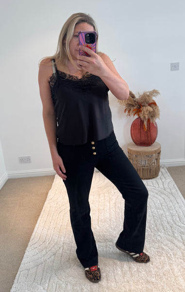 Folyrose Retro Wide Leg Jeans | Black