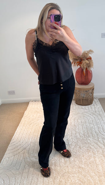 Folyrose Retro Wide Leg Jeans | Black