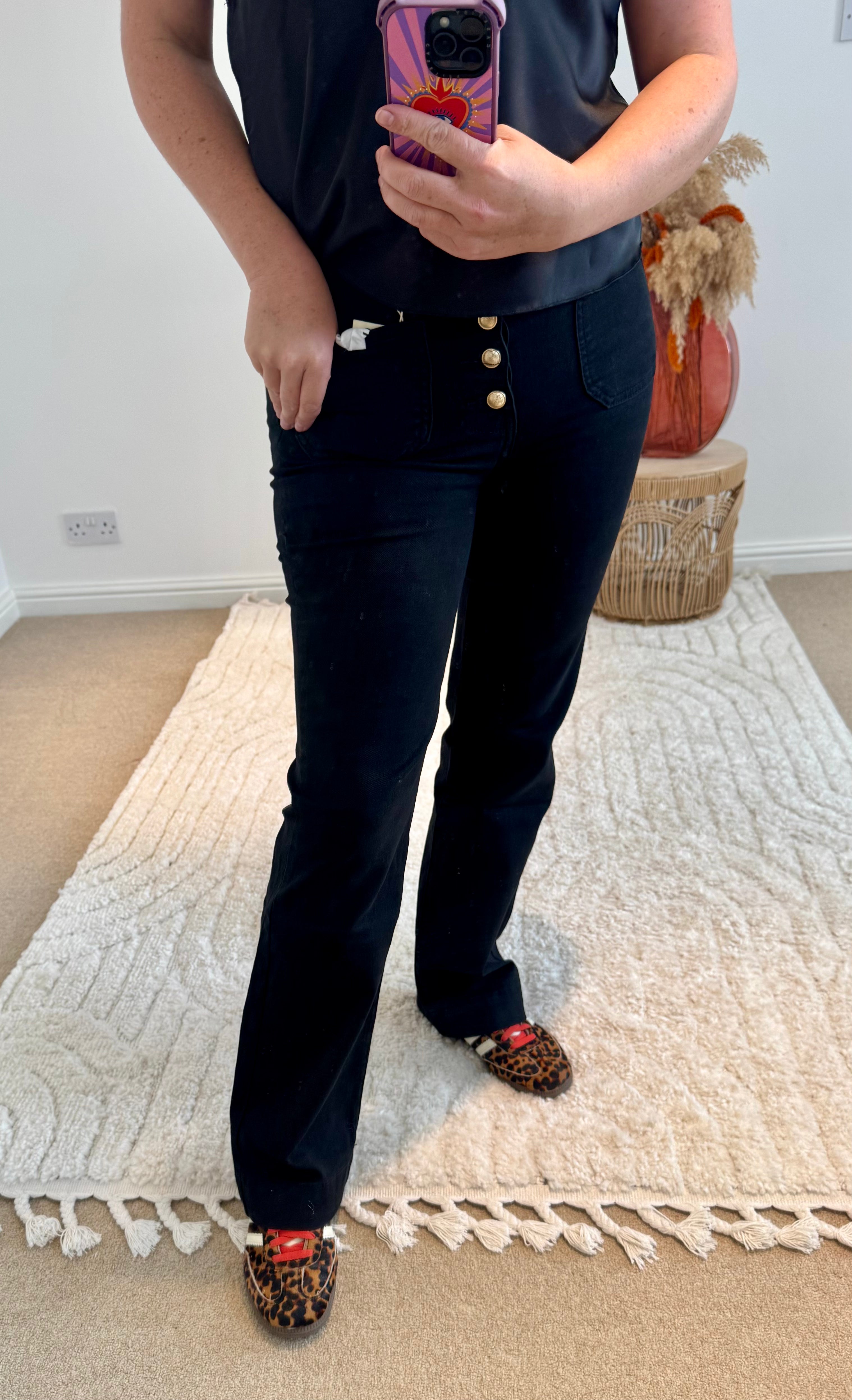 Folyrose Retro Wide Leg Jeans | Black