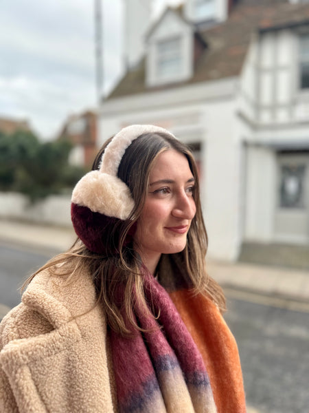 Soft Tassel Blanket Scarf |  Yellow Stripe Multi