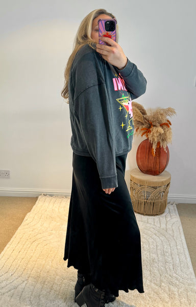 Dirty Martini Retro Print Sweatshirt | Charcoal Grey