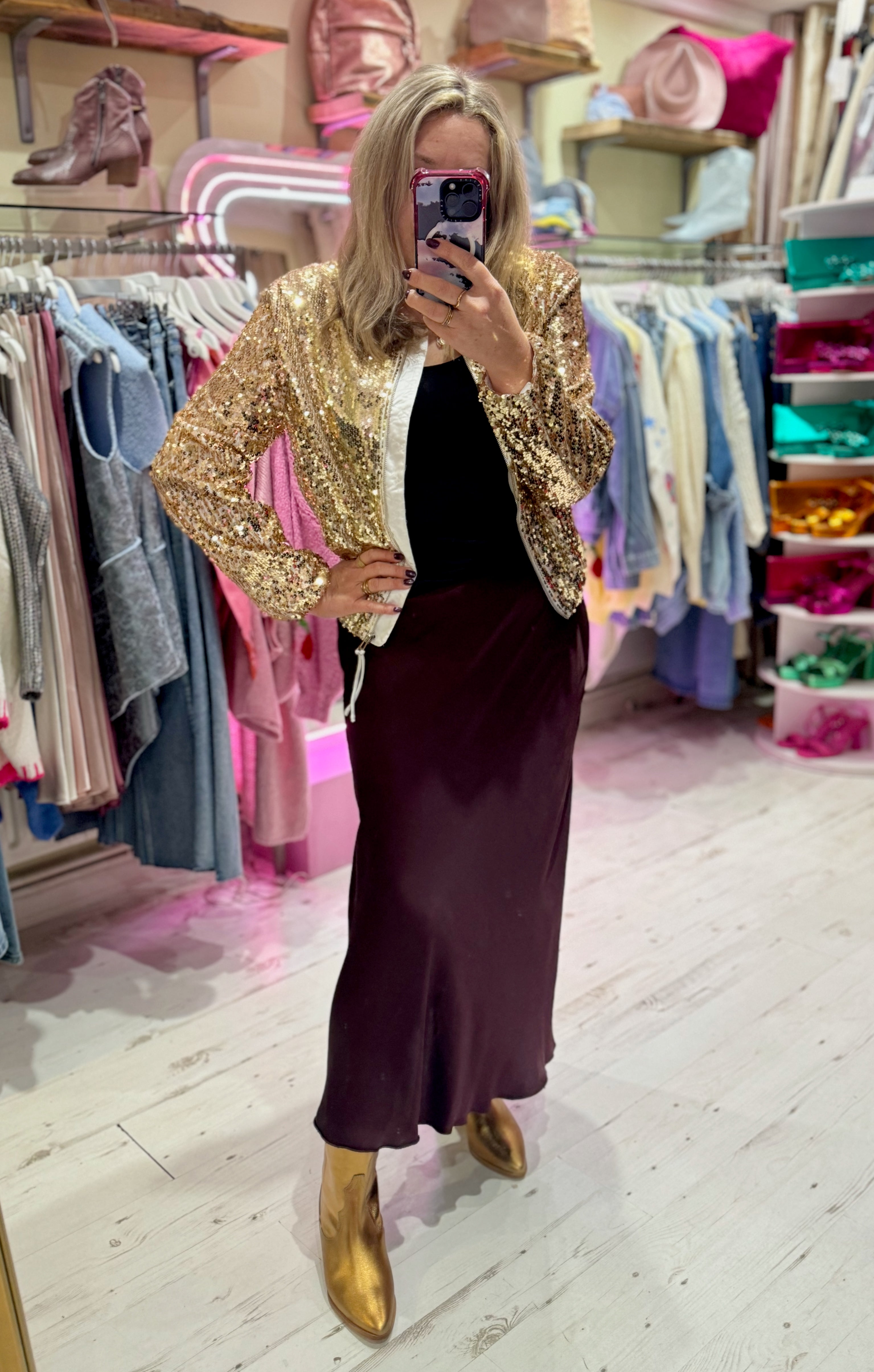 Aurora Satin Skirt | Deep Damson