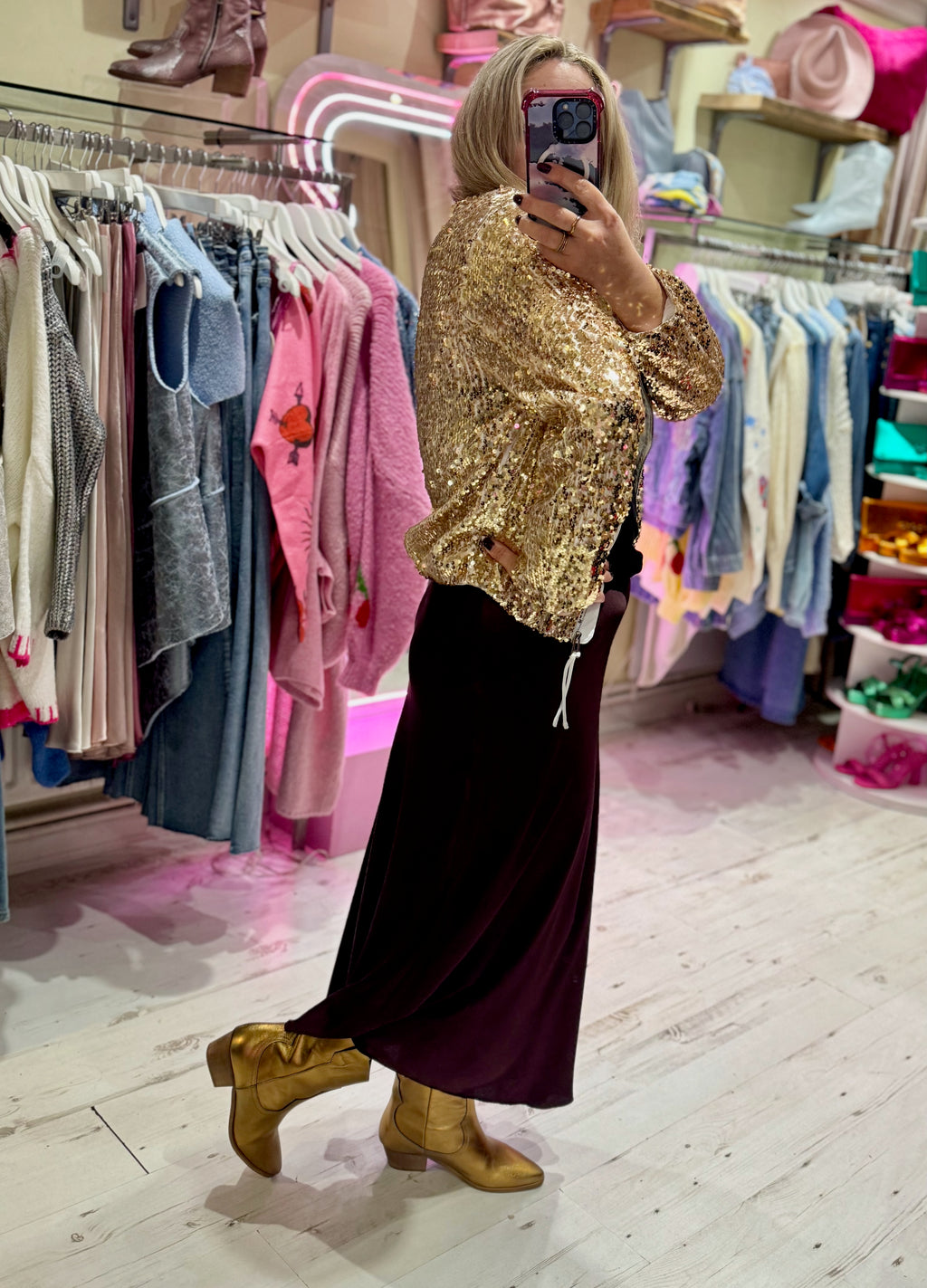 Aurora Satin Skirt | Deep Damson