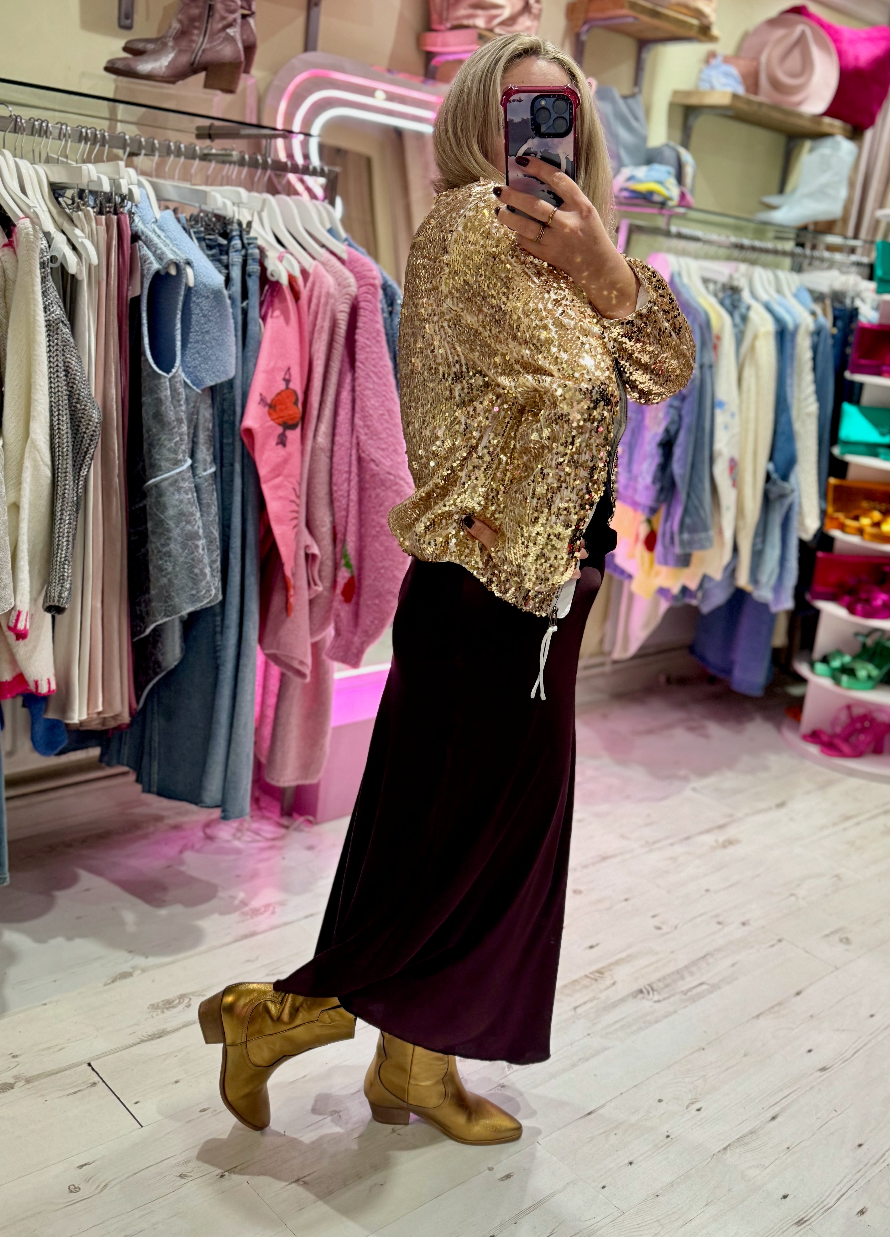 Aurora Satin Skirt | Deep Damson