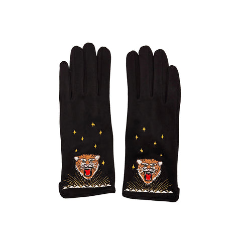 Inked Embroidered Tiger Gloves