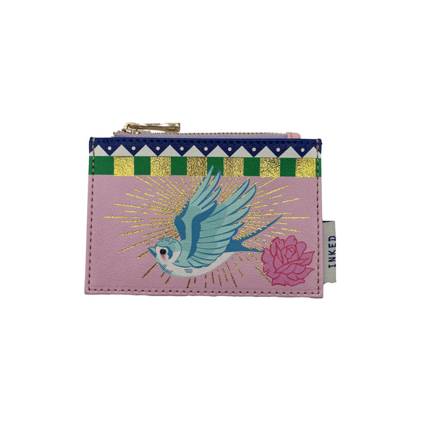 Inked Bird Zip Purse