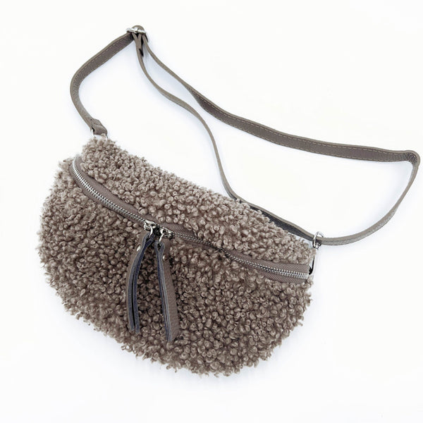 Teddy Crossbody Bag With Leather Strap | Taupe