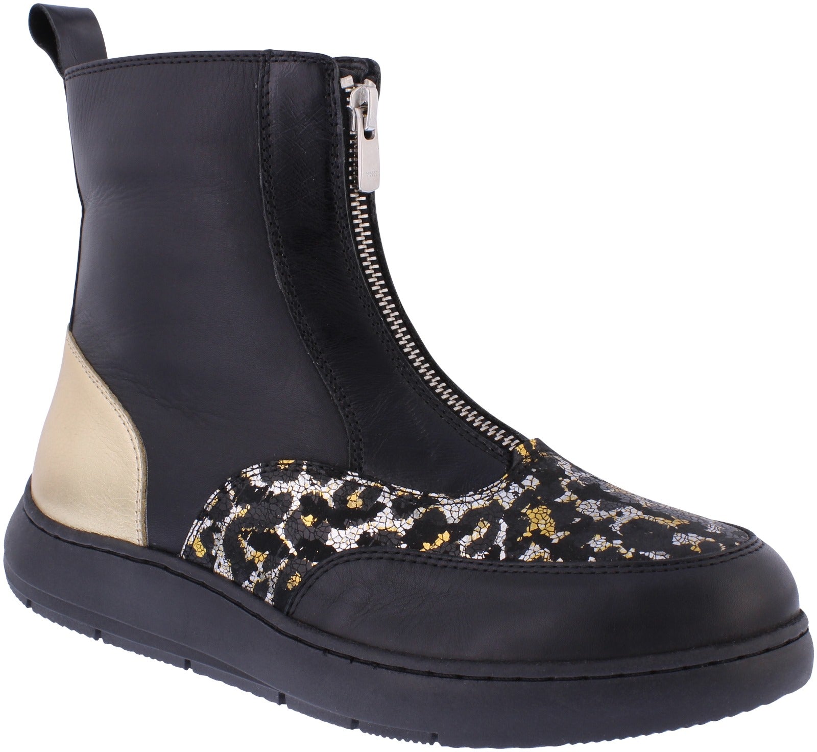Adesso | Inga Zip Front Ankle Boot | Shimmering Lynx